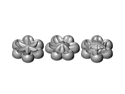 Florentine rosettes onlay relief miniset 3D print model