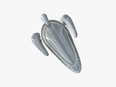 Alien Spaceship UFO H09 Full White - Sci Fi Spacecraft Design Low-poly 3D model