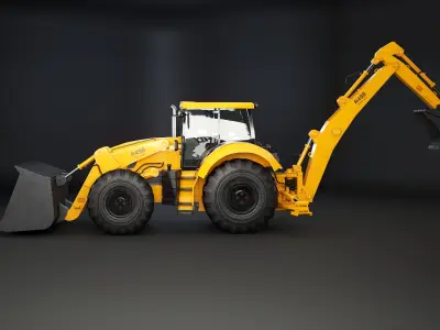 Generic Large Backhoe Loader 3D model