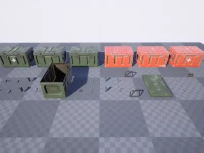 Military Box Low-poly 3D model 7