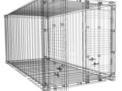 20ft standard shipping container 3D model