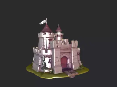 castle 3d model Low-poly 3D model