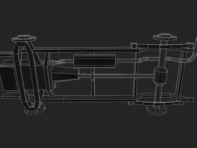 Chassis military vehicle Low-poly 3D model