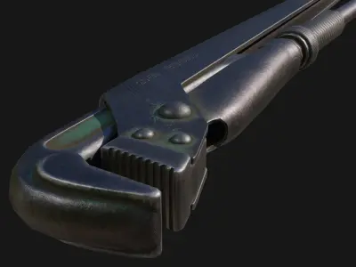Pipe Wrench Low-poly 3D model 5