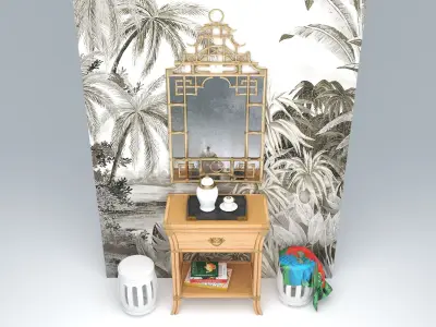 BAMBOO BEDSIDE TABLE 3D model