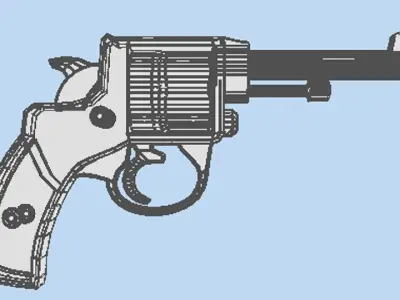Revolver - Handgun Type 1 3D model