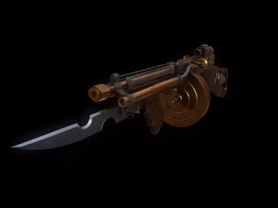 Submachine Gun Low-poly 3D model buy
