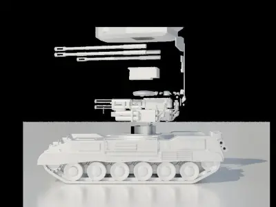 Falconer AA Tank Low-poly 3D model