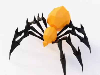 Spider toon 3d model  Low-poly 3D model