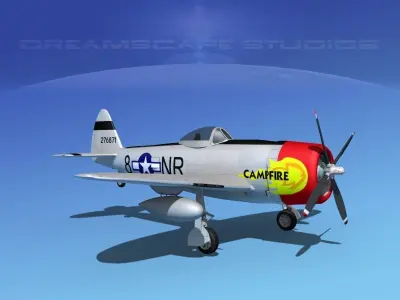 Republic P-47D Thunderbolt Campfire 3D model