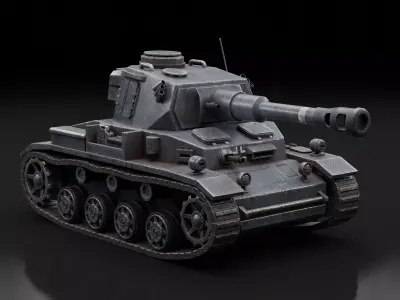 Mini Panzer 4 Tank Low-poly 3D model