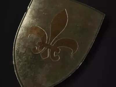 Medieval Metal Shield Low-poly 3D model