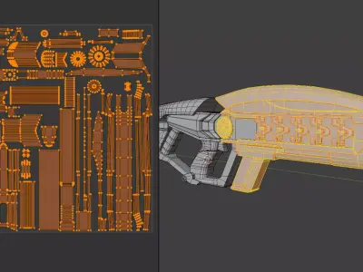 Modern SciFi Rifles Bundle 4 Low-poly 3D model