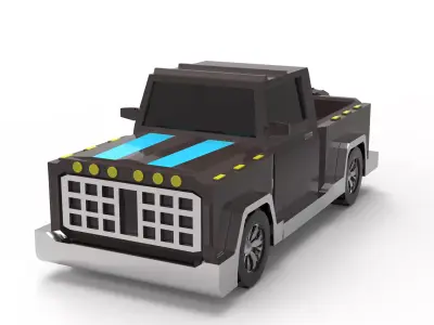 Car low poly toy truck Free low-poly 3D model