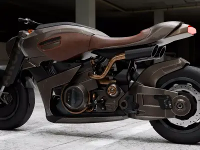 Cyberpunk Concept Motorcycle - High Detail Hard Surface 3D model