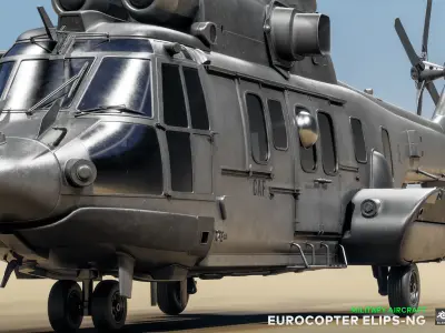 Eurocopter ELIPS NG  - Military Helicopter Low-poly 3D model