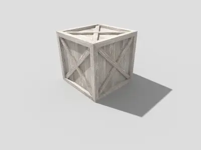 low poly wooden crate Low-poly 3D model 4