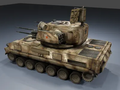 Military tank Low-poly 3D model get