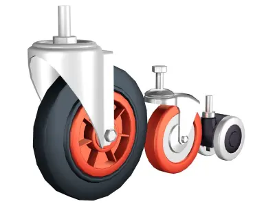 Collection Wheel set of castor wheels 3D model
