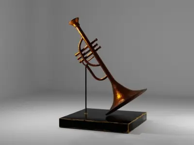 Realistic Decorative Trumpet 3D Model 3D model