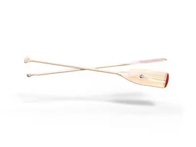 Wooden Paddle Oar for Rowing Boat  3D model