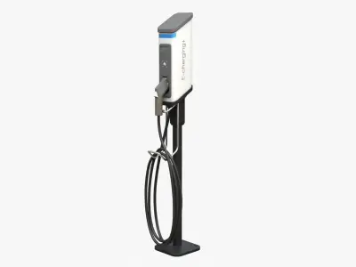 EV Charging Station Low-poly 3D model