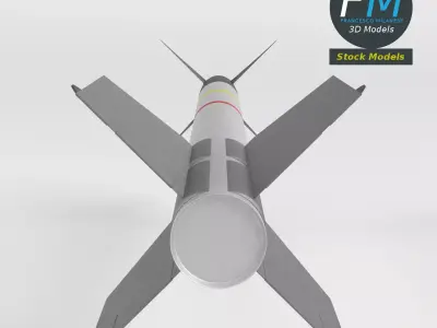Stylized infrared-guided air-to-air missile 3D model