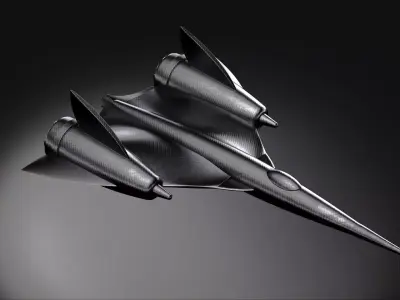 Starship voyager space moon night aircraft airplane 3D model