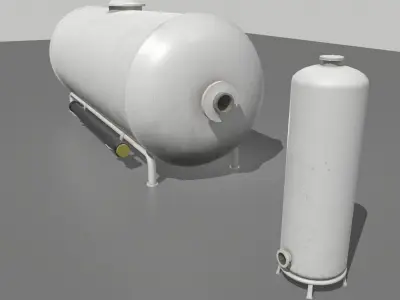 Industrial Tank 5 Low-poly 3D model