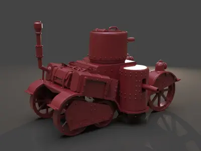 Steampunk Tank High Poly Version 3D model