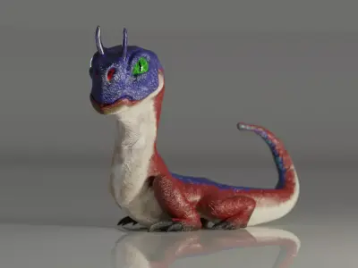 Monster dinosaur with eyes 3D model