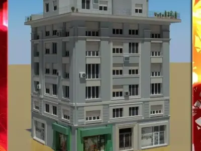 Building with roof 3D model