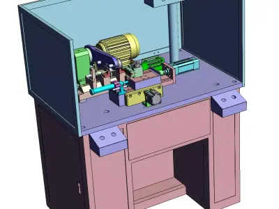 Single-blade double-cylinder precision turning machine 3D model