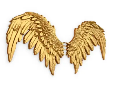 Wings Printable carved decor 09 3D model