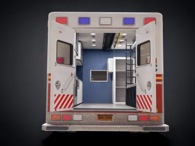 Ambulance 3D Model  Low-poly 3D model
