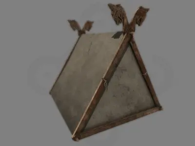 Viking Tent Gokstad Low-poly 3D model