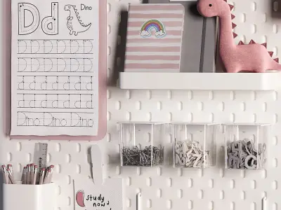 Ikea SKADIS Pegboard for Teenagers and Kids 04 3D model