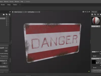 Danger sign 3D Model Low-poly 3D model
