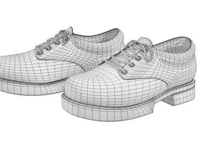 Mens Industrial Shoes Low-poly 3D model