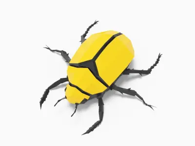Bug low poly polygonal beetle Low-poly 3D model