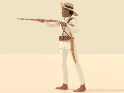 Filipino Katipunan Soldier Low-poly 3D model