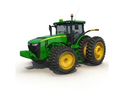 Tractor John Deere 8RT Rigged 3D model
