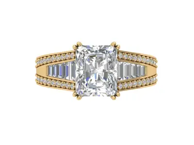 Emerald Radiant Ring 3D print model 25