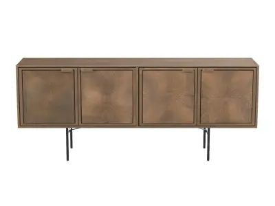 Sunburst Sideboard In Antique Nickel 3D model