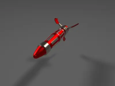 Red Missile Low-poly 3D model