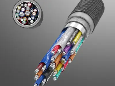 USB Type C Cable Cross Section Model 3D model