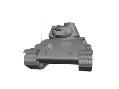 T-34-76 world war ii tank Low-poly 3D model