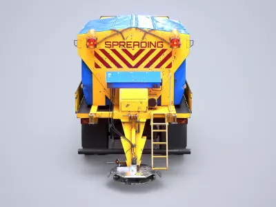 Used Winter Service Truck with Salt Spreader 3D model