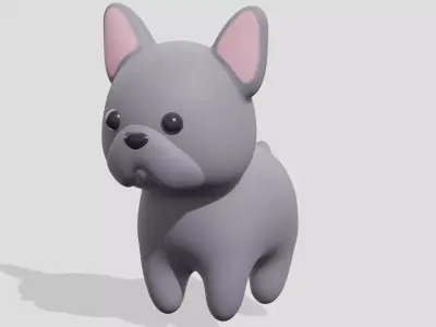 Cute little dog French Bulldog  3D model