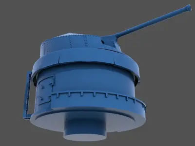 90mm AA WW2 Italian turret - Commercial license - 1-200 scale 3D print model